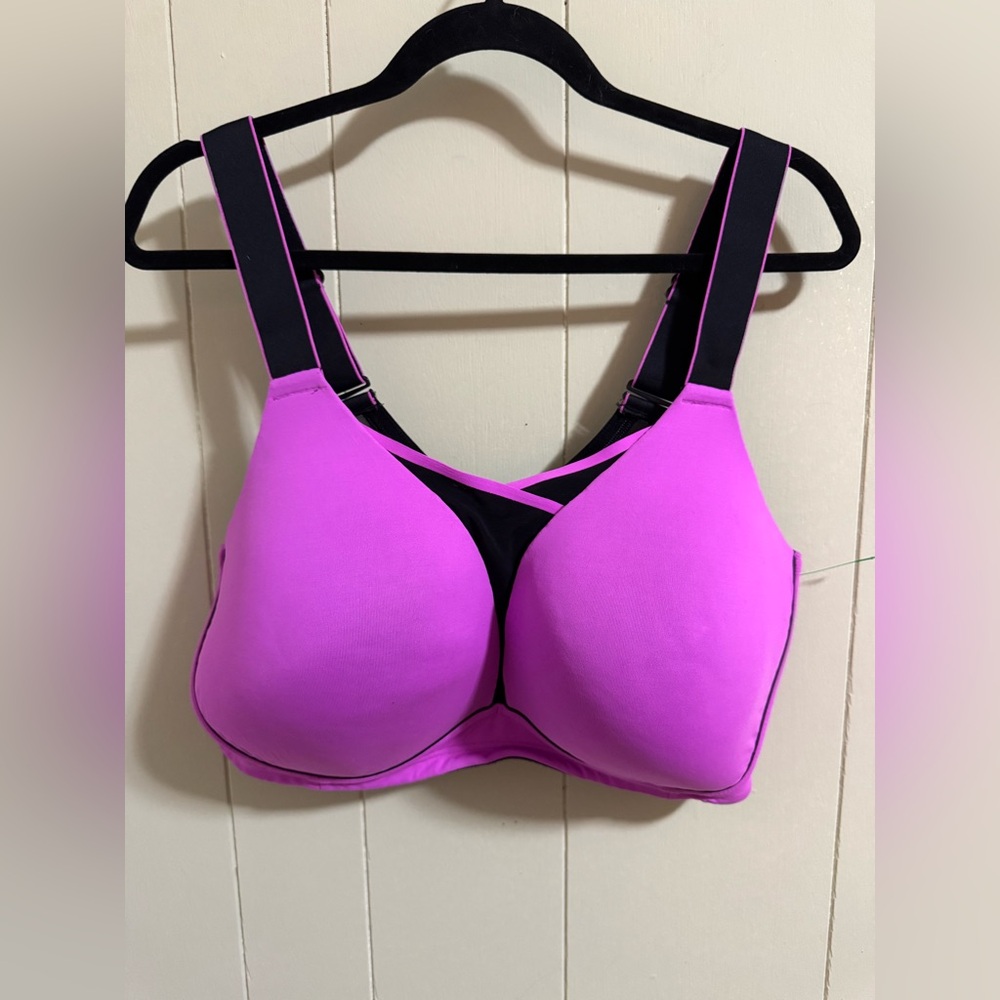Livi Active Lane Bryant 46 DD sports bra pink purple black quality
